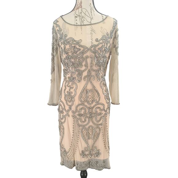 Prelude Gatsby formal beaded evening gown Size 10 Holiday party cocktail event - Picture 1 of 11